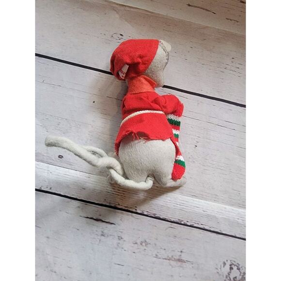 Annalee Christmas Night Time Mouse With Knit Stocking 1991 7in Holiday Decor - Picture 4 of 7